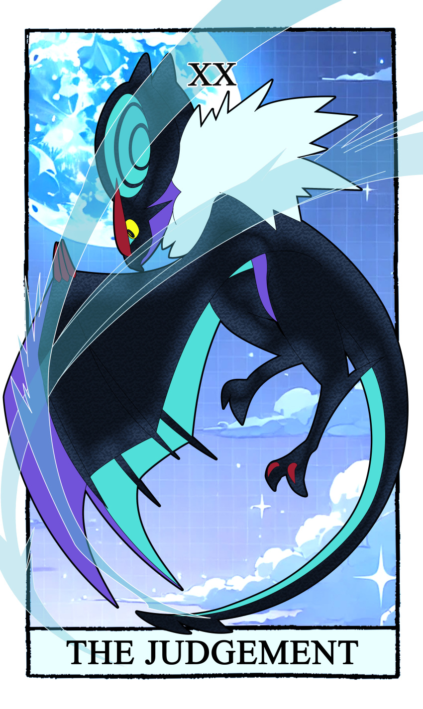 absurdres, border, card_(medium), carrotzmoonman, claws, colored_sclera, commentary, dragon