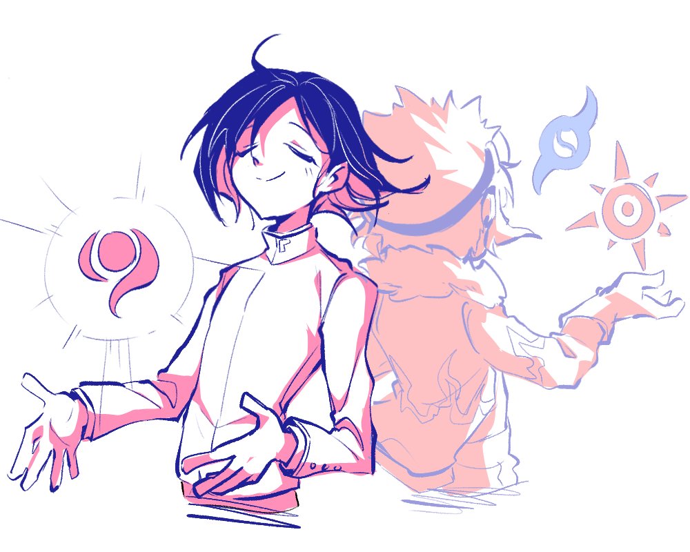 2boys, closed_eyes, digimon, digimon_adventure_02, glowing, goggles, goggles_on_head, ichijouji_ken