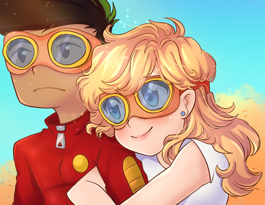 1boy, 1girl, american_dragon_jake_long, blonde_hair, carolinerdraws, couple, disney, dragon_boy