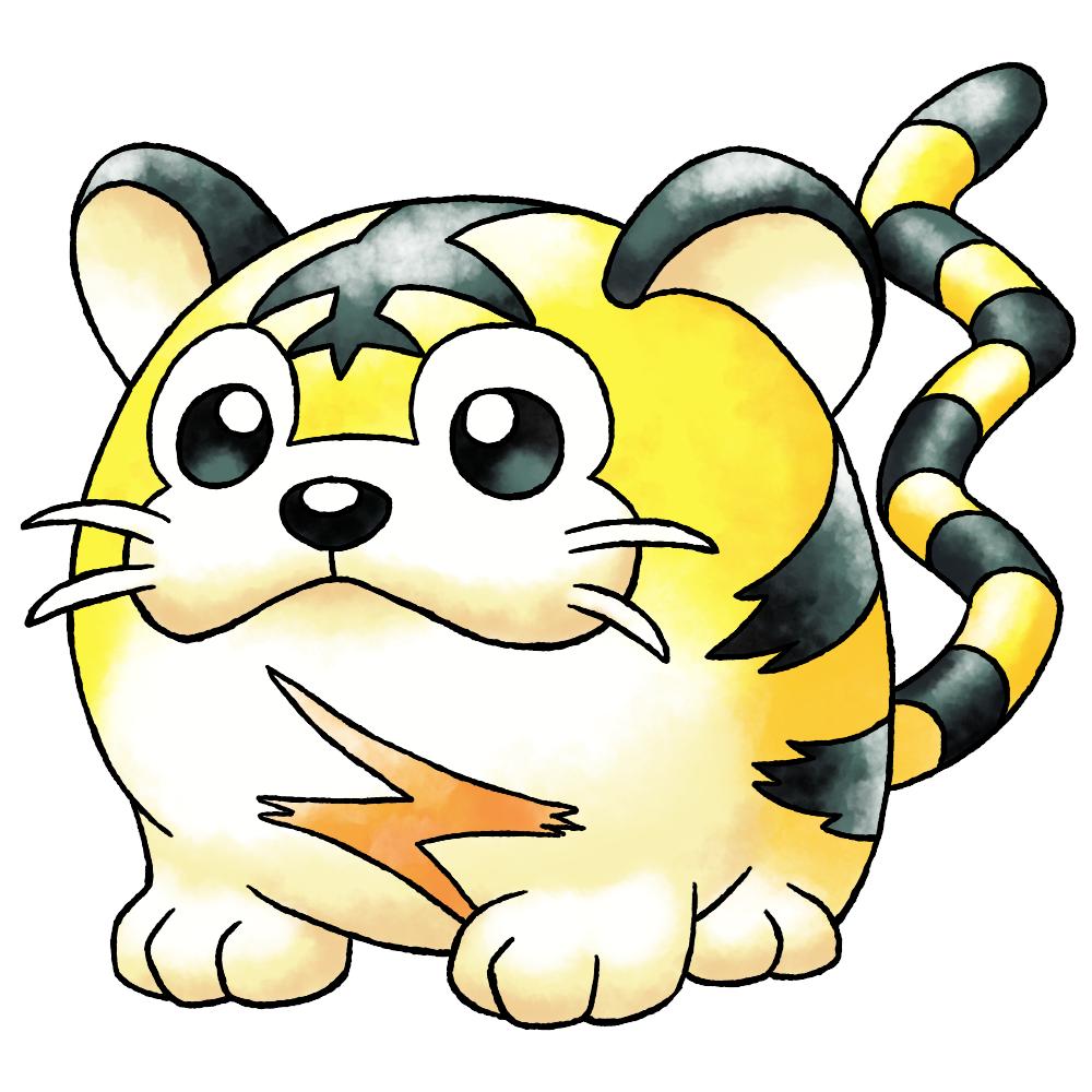 :3, black_fur, black_tail, closed_mouth, full_body, kotora_(pokemon), looking_ahead, no_humans