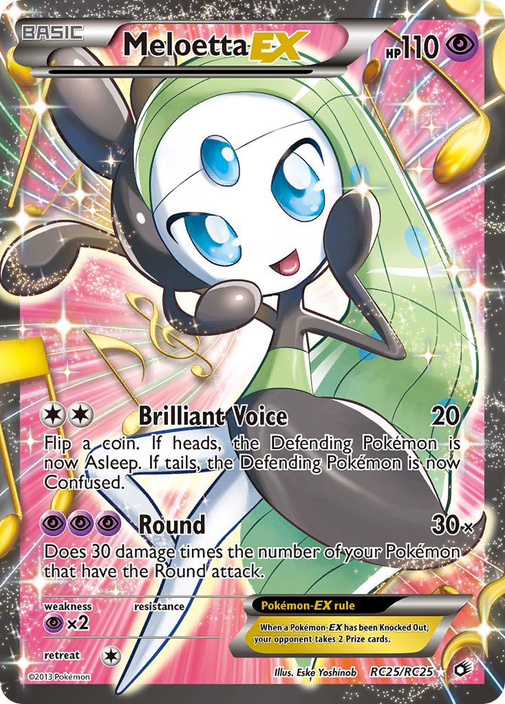 artist_name, beamed_eighth_notes, blue_eyes, character_name, copyright_name, eighth_note, english_text, full_body, hand_on_own_face, meloetta, meloetta_(aria), musical_note, no_humans, official_art, pokemon, pokemon_(creature), pokemon_card, pokemon_tcg, sixteenth_note, solo, third-party_source, trading_card, treble_clef, yoshinob_eske