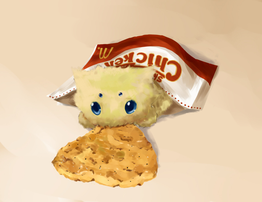 bachuru, chicken_nugget, eating, erukin_masa, joltik, mcdonald's, mcdonald's, nikawa_99-do, no_humans, nozonokusa, pokemon, pokemon_(game), pokemon_black_and_white, pokemon_bw, product_placement, realistic