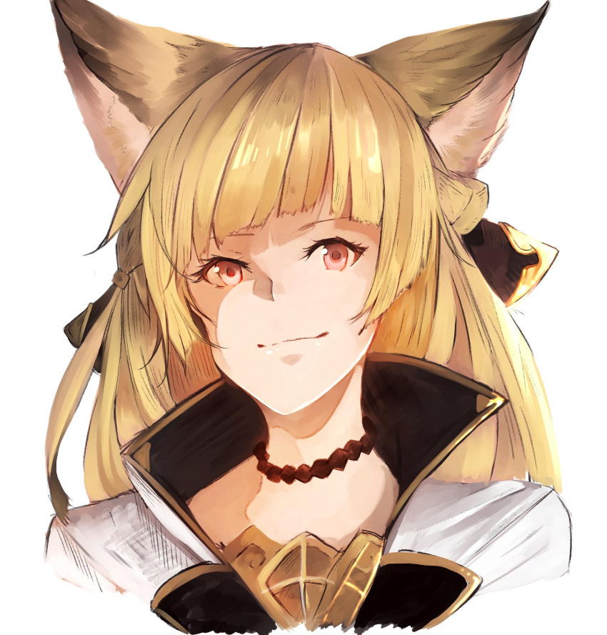 1girl, animal_ears, black_choker, black_ribbon, blonde_hair, choker, coat, cropped_shoulders