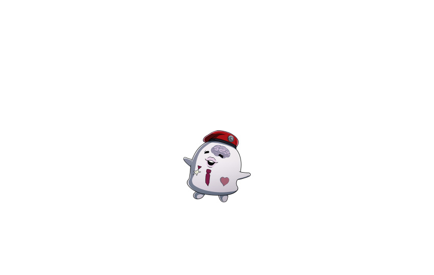 :d, brain, closed_eyes, facing_viewer, full_body, hat, heart, highres