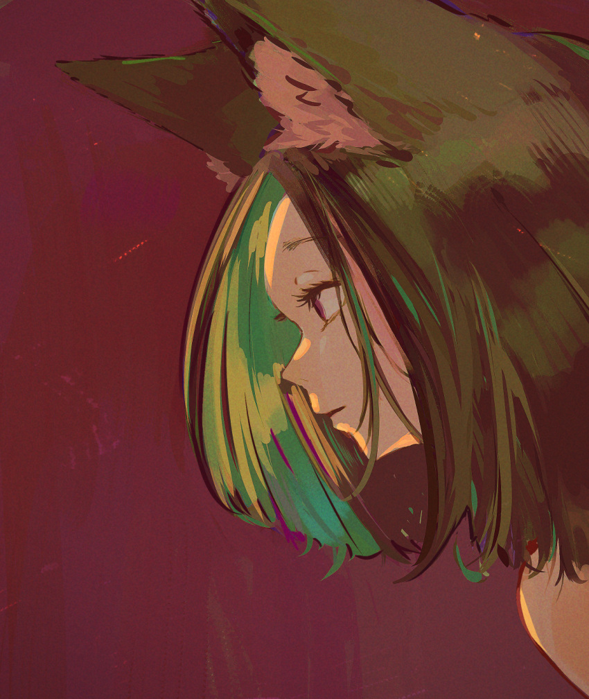 1girl, animal_ear_fluff, animal_ears, cat_ears, cat_girl, closed_mouth, fosqie, green_hair