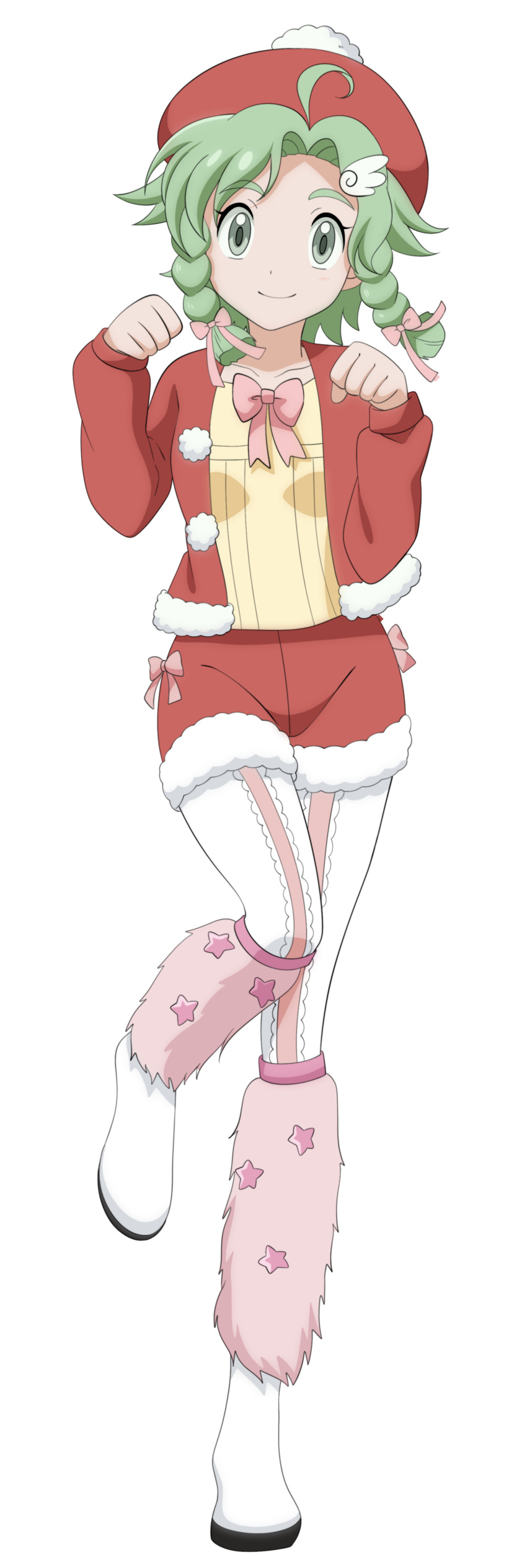 1girl, absurdres, ahoge, anime_coloring, beret, blunt_sidelocks, blur_layer, borrowed_character