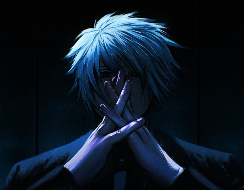 absurdres, black_eyes, black_suit, business_suit, crain1art, dark_background, date_a_live, highres