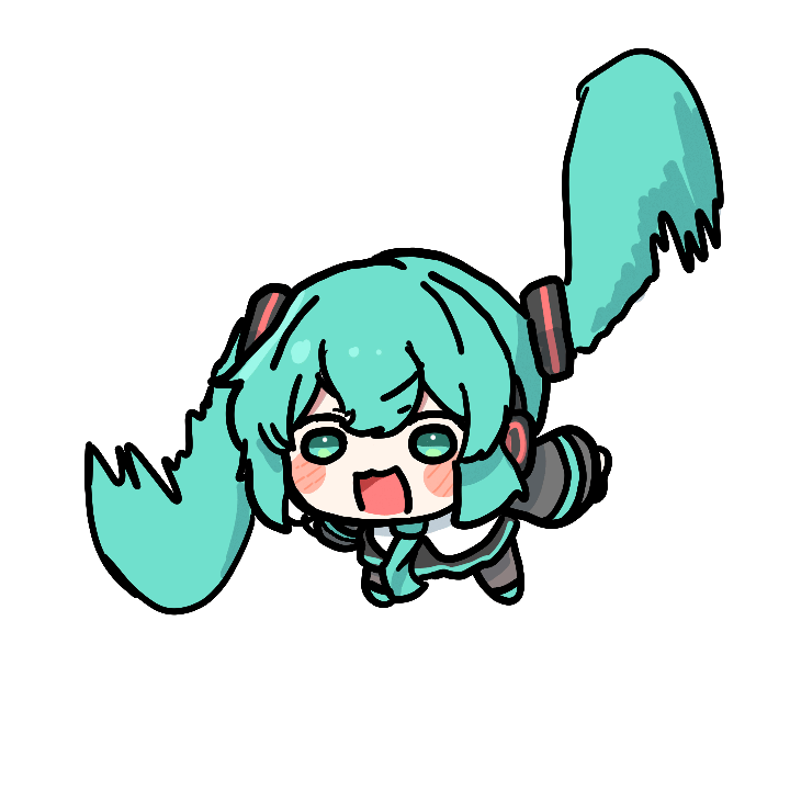 1girl, angry, animated, animated_gif, black_skirt, black_sleeves, blush, chibi