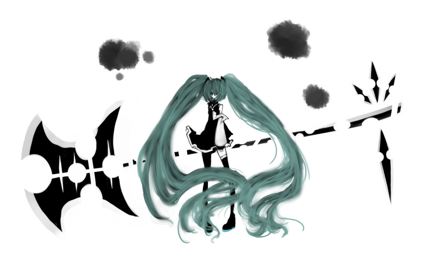 artist_request, green_hair, hair_over_one_eye, hatsune_miku, highres, kiku_(kicdoc), polychromatic, ruu