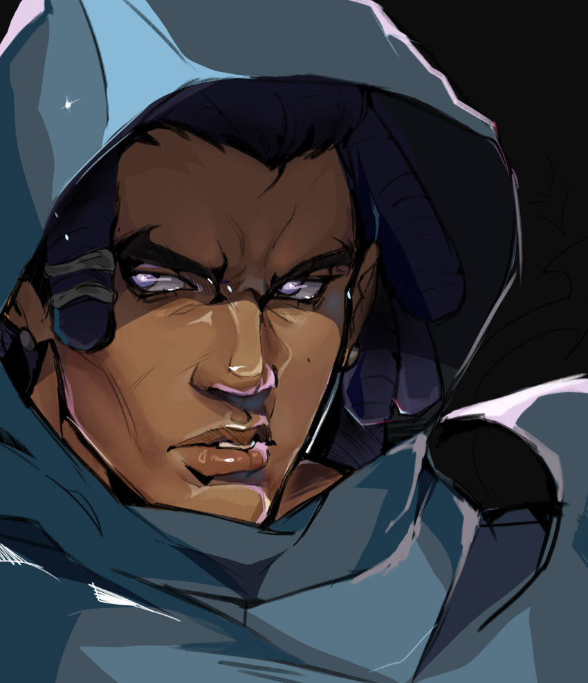 1boy, absurdres, cloak, cloak_(marvel), dark-skinned_male, dark_skin, dazyie1, highres