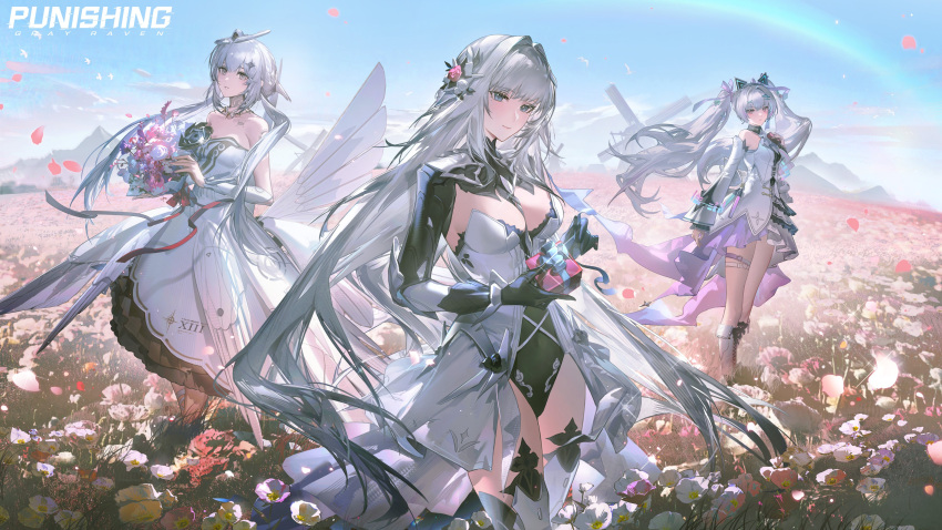absurdres, artist_request, bianca:_stigmata_(pgr), bianca:_stigmata_(solitary_dream)_(pgr), bianca_(pgr), black_shrug, blue_sky, bodysuit