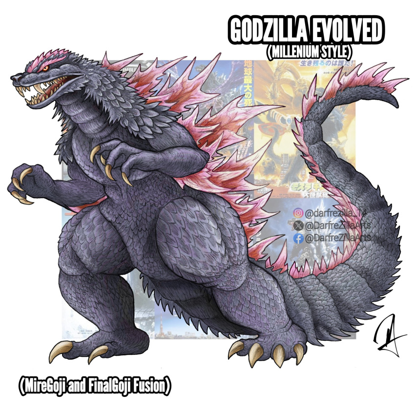 claws, darfrezillaarts, elbow_spikes, fangs, godzilla, godzilla_(monsterverse), godzilla_(series), godzilla_evolved