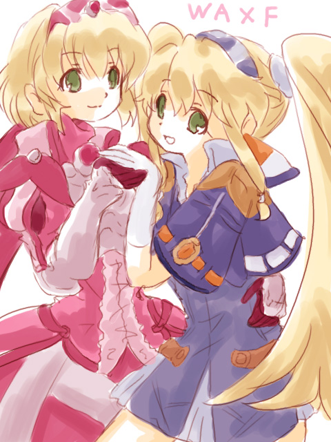 alexia_lynn_elesius, armor, armored_dress, belt, blonde_hair, buumin, clarissa_arwin, coat