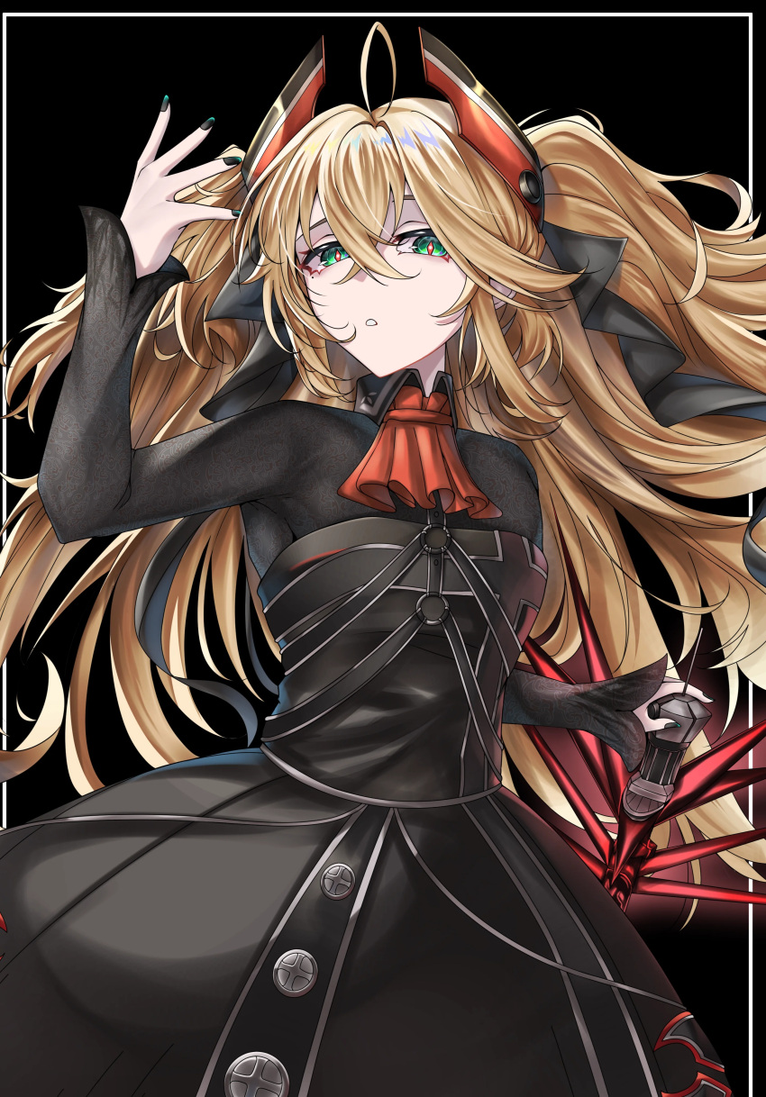 1girl, admiral_hipper_(meta)_(azur_lane), azur_lane, blonde_hair, expressionless, long_hair, looking_at_viewer
