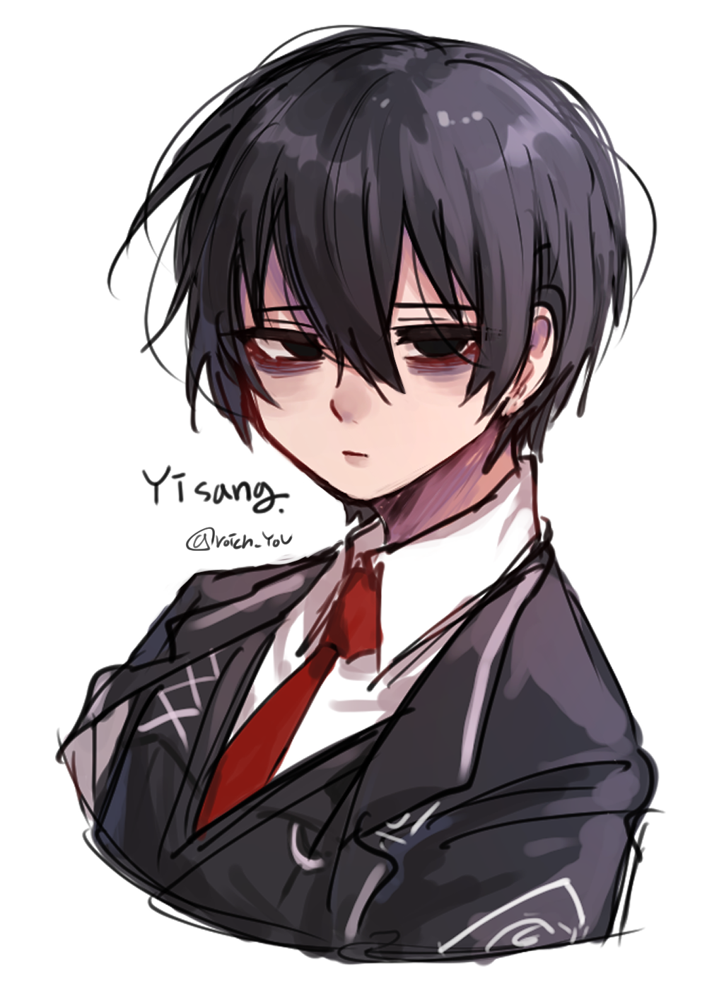 1boy, black_coat, black_eyes, black_hair, black_vest, closed_mouth, coat, highres