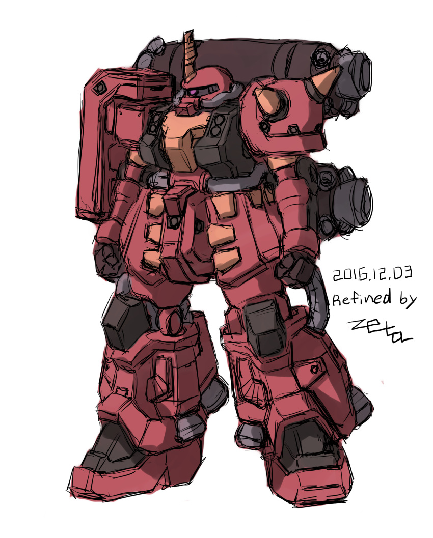 2016, cable, colored_lineart, dated, english_commentary, gundam, gundam_thunderbolt, highres