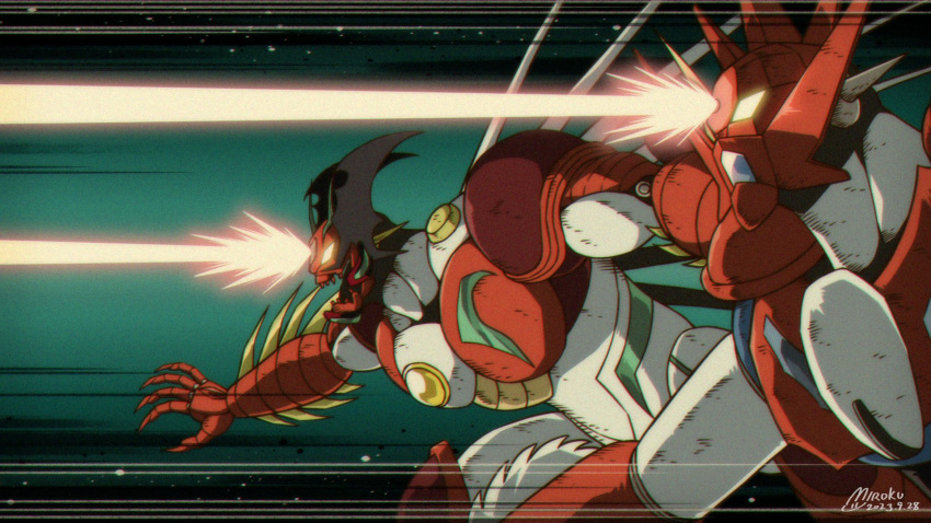 arm_blade, armor, biomechanical, cape, chest_jewel, claws, core, energy_beam
