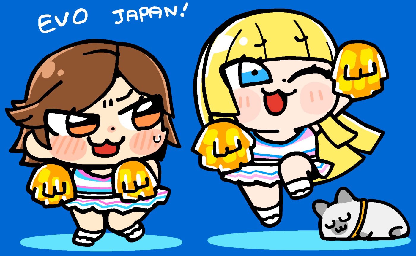 2girls, :3, :d, ;3, ;d, animal, arm_up, bkub