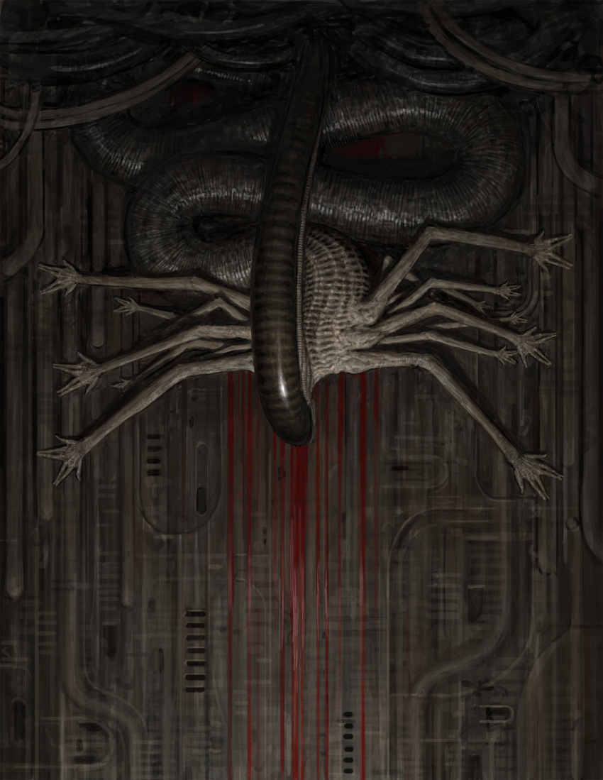 alien, alien_(1979), alien_(series), ariel_perez, blood, blood_on_wall, extra_arms, highres