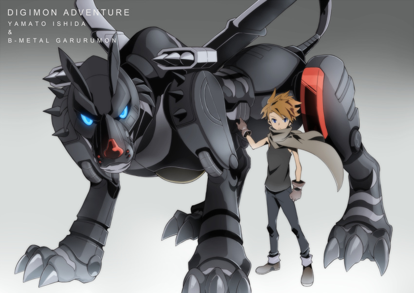 blonde_hair, blue_eyes, digimon, digimon_adventure, hajime_(hajime-ill-1st), ishida_yamato, male, mecha