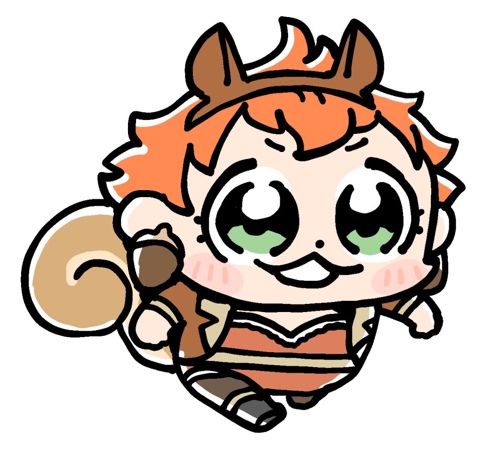 1girl, :3, acorn, acorn_earrings, animal_ear_hairband, animal_ears, animification, bkub