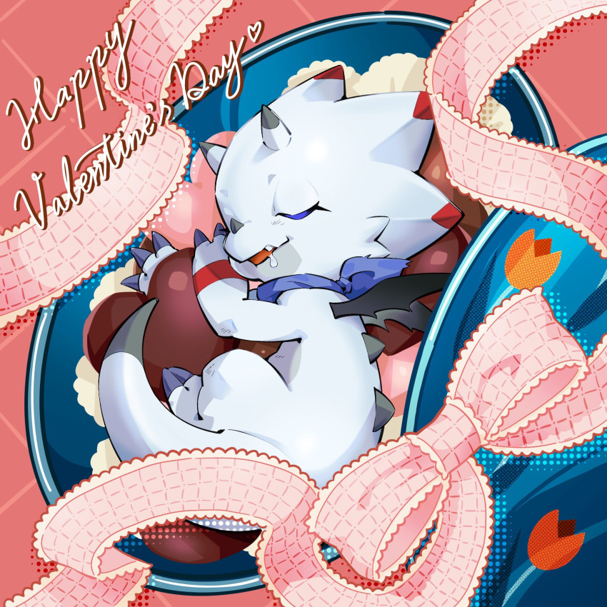candy, chocolate, closed_eyes, digimon, digimon_(creature), english_text, food, full_body