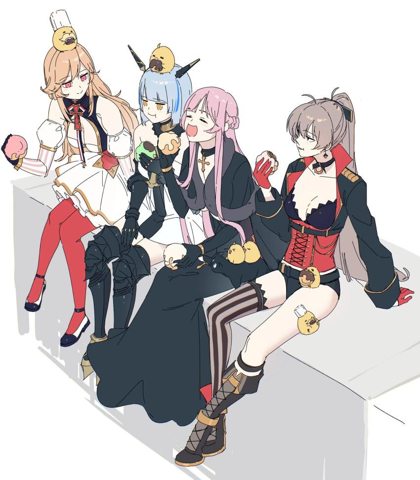 azur_lane, clemenceau_(azur_lane), gascogne_(azur_lane), jean_bart_(azur_lane), long_hair, manjuu_(azur_lane), medium_hair, multiple_girls