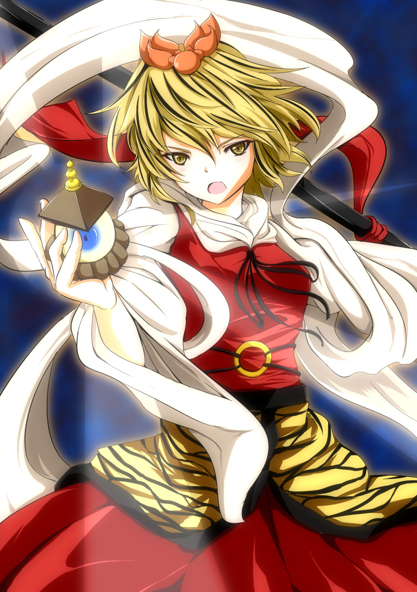 absurdres, black_hair, blonde_hair, blush, highres, jeweled_pagoda, multicolored_hair, narokichi
