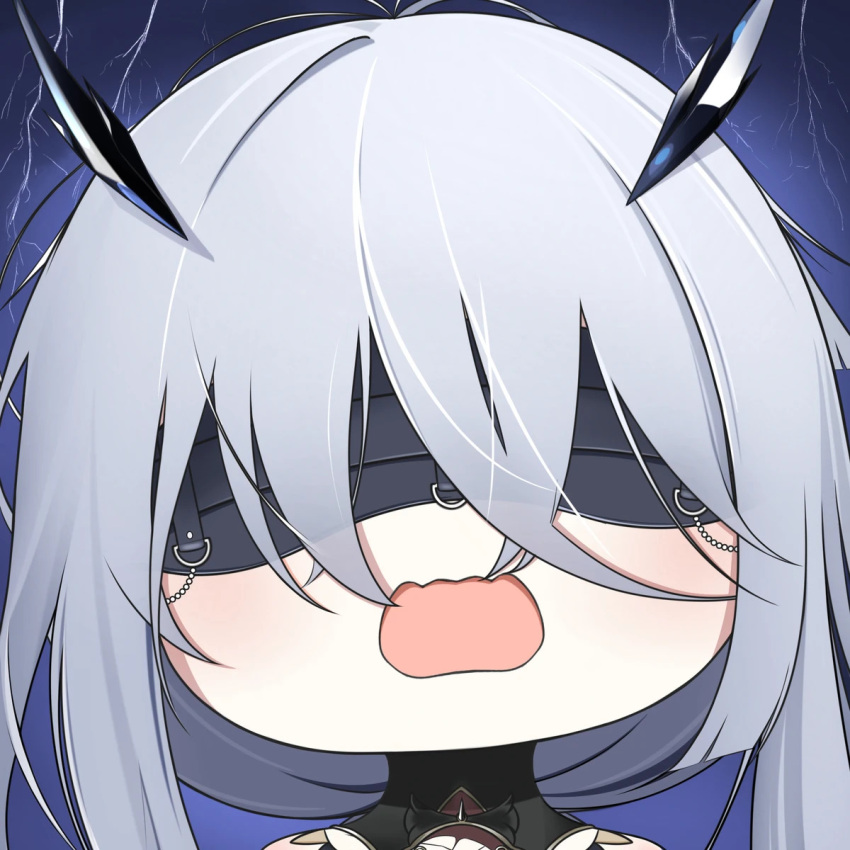 1girl, azur_lane, blindfold, fancy_(azur_lane), long_hair, open_mouth, quancy