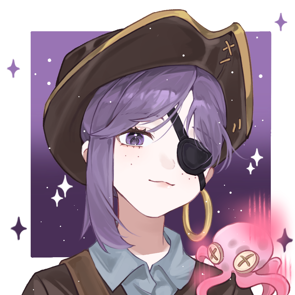 1girl, :3, border, brown_hat, chilizi, collared_shirt, earrings, emma_woods
