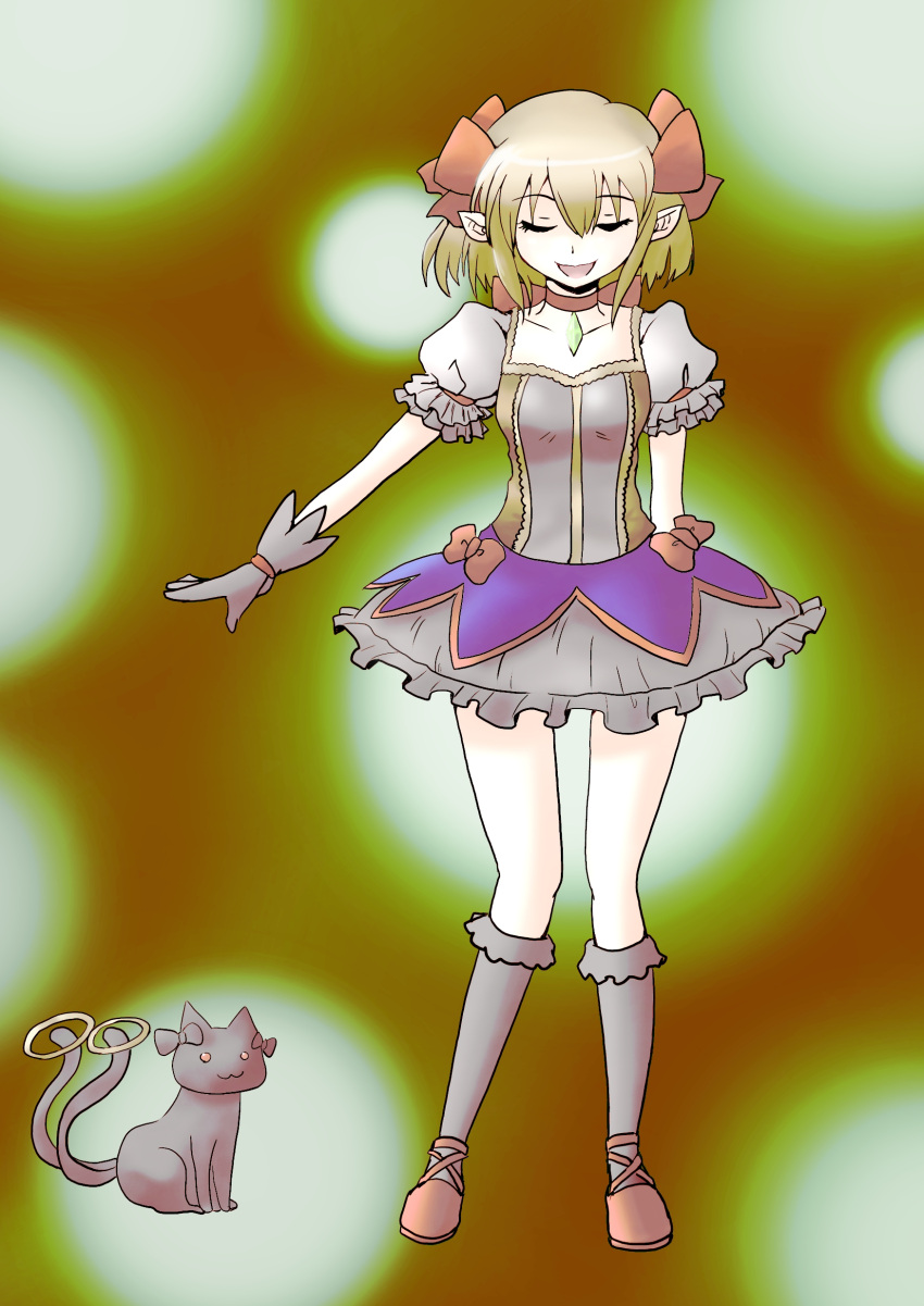 absurdres, bad_id, bow, closed_eyes, cosplay, eyes_closed, gloves, hair_bow