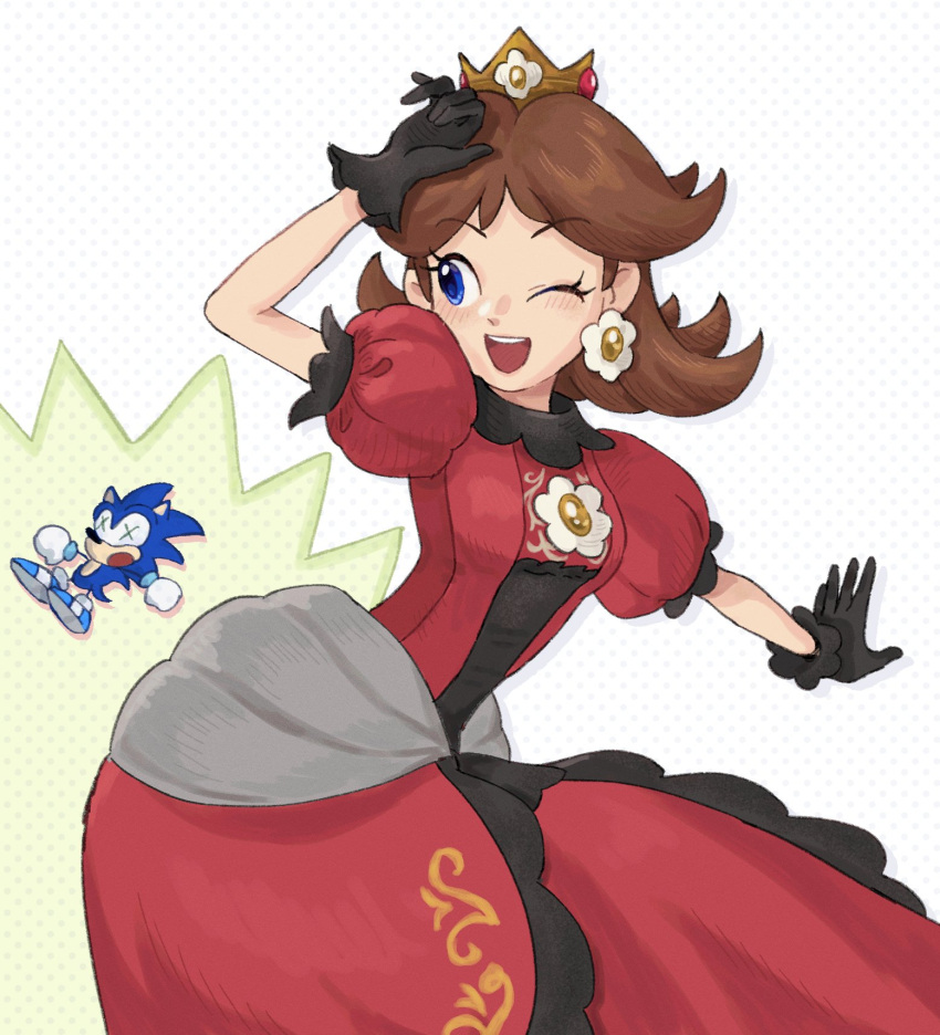 1boy, 1girl, alternate_color, animal_nose, black_gloves, blue_eyes, blue_fur, blue_shoes
