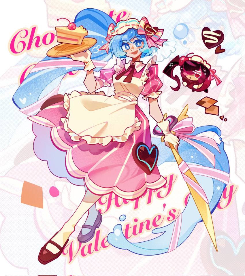 2girls, apron, bradyclaph83904, brown_ribbon, brown_shoes, candy, cherry_cola_cookie, chocolate