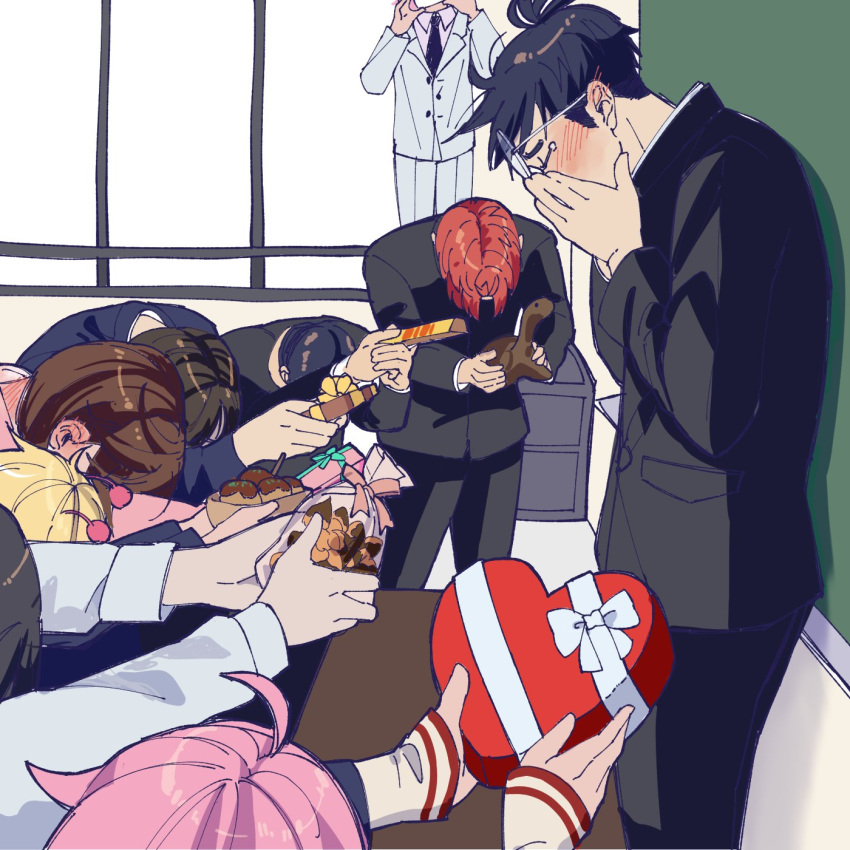 ayase_momo, blush, candy, chocolate, count_saint-germain, dandadan, enjoji_jin, food