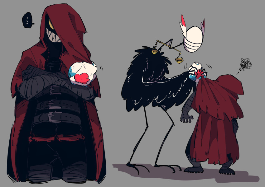 1girl, belt, bird, black_pants, blindfold, brown_belt, brown_boots, cape