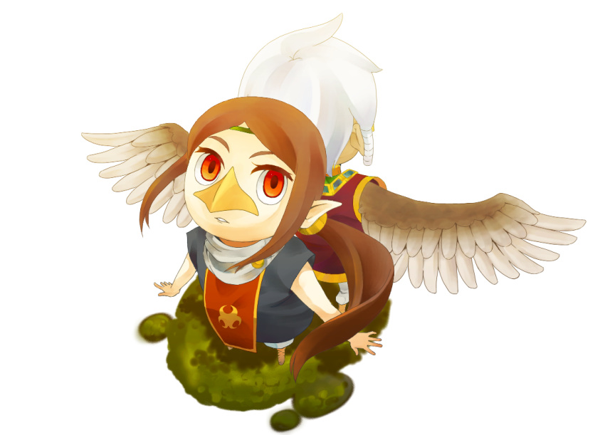 brown_hair, komali, long_hair, medli, monster_girl, nintendo, otton, pointy_ears