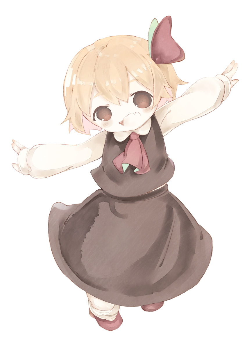 1girl, absurdres, ascot, black_skirt, black_vest, blonde_hair, chigu, collared_shirt