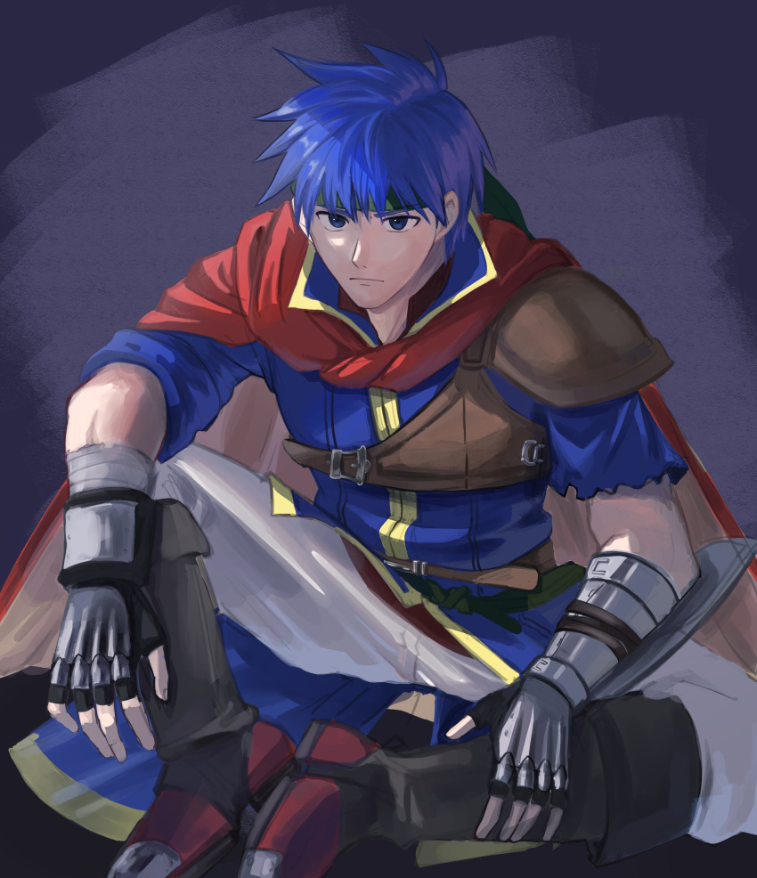 1boy, absurdres, blue_eyes, blue_hair, cape, fire_emblem, fire_emblem:_path_of_radiance, green_headband