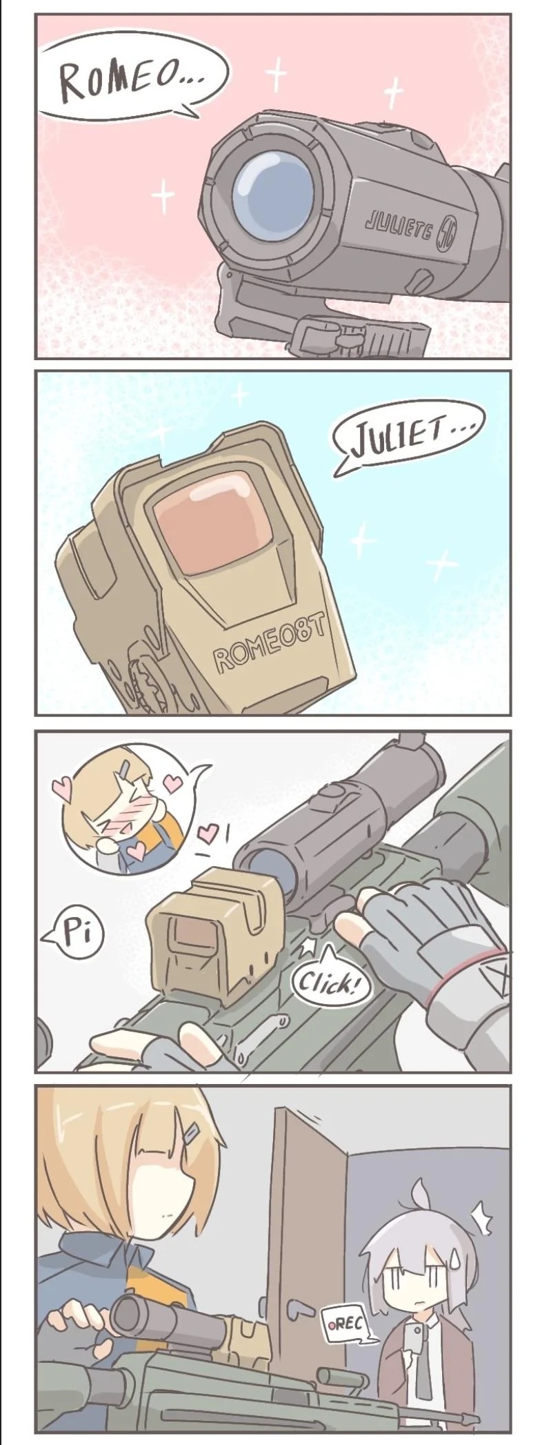 >_<, girls_frontline, hybrid_sight, m200_(girls'_frontline), m200_(girls_frontline), medium_hair, mg338_(girls'_frontline), multiple_girls
