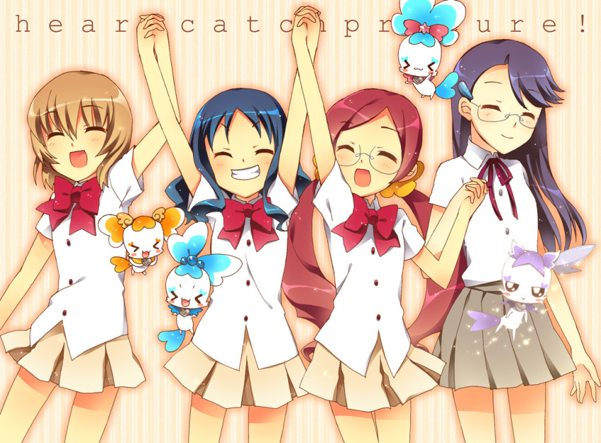 blush, bow, brown_hair, chypre_(heartcatch_precure!), closed_eyes, coffret, coffret_(heartcatch_precure!), cologne_(heartcatch_precure!)