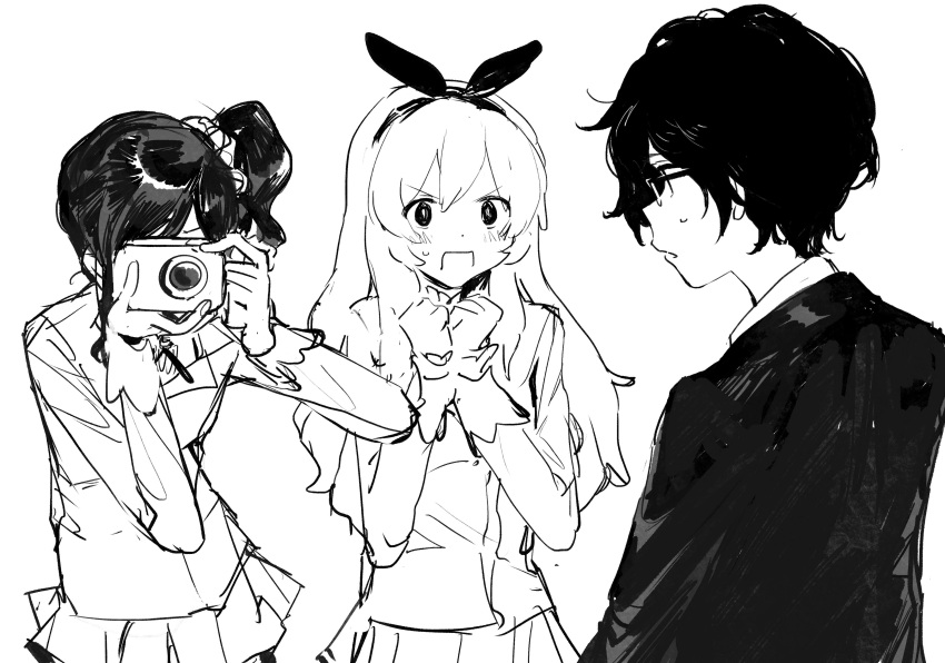 1boy, 2girls, :d, absurdres, aikatsu!, aikatsu!_(series), bad_id, bad_twitter_id