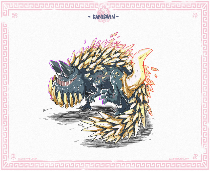border, character_name, eliz0r, email_address, grin, highres, horns, monster