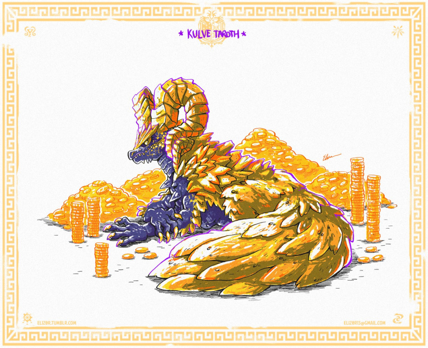 border, character_name, coin, dragon, eliz0r, email_address, gold_coin, highres