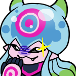 digimon, digimon_(creature), fang, jellyfish_girl, jellymon, looking_at_viewer, lowres, monster_girl, smile, smug, sparkle, tanglefriend, tentacle_hair, tentacles