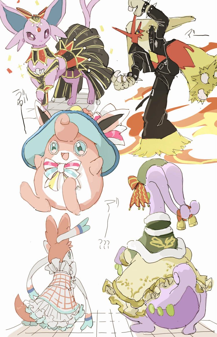 1other, animal_focus, animal_hands, antennae, black_jacket, black_pants, blaziken, blaziken_(punk)