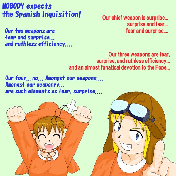 ^o^, arms_up, aviator_cap, blonde_hair, blue_eyes, cross, english, genderswap