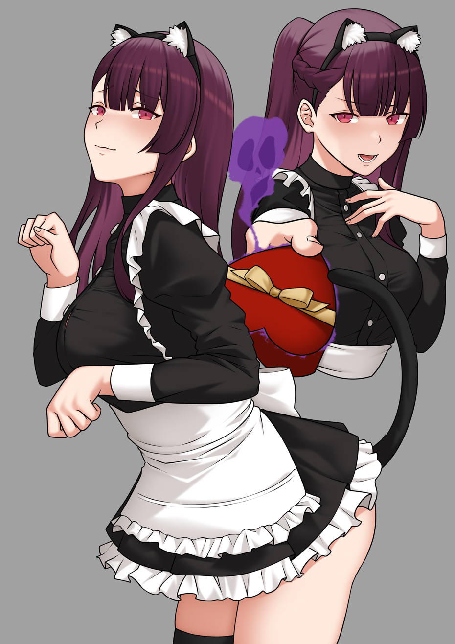 1girl, alternate_costume, animal_ears, apron, bbk_(13zk), black_thighhighs, breasts, cat_ears