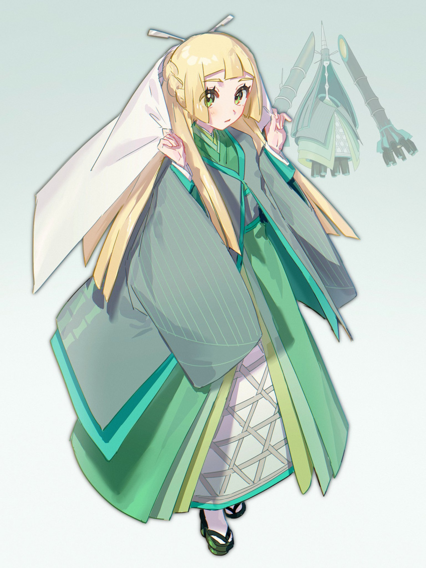 alternate_costume, alternate_hairstyle, blonde_hair, blunt_bangs, blush, braid, celesteela, celesteela_(cosplay)