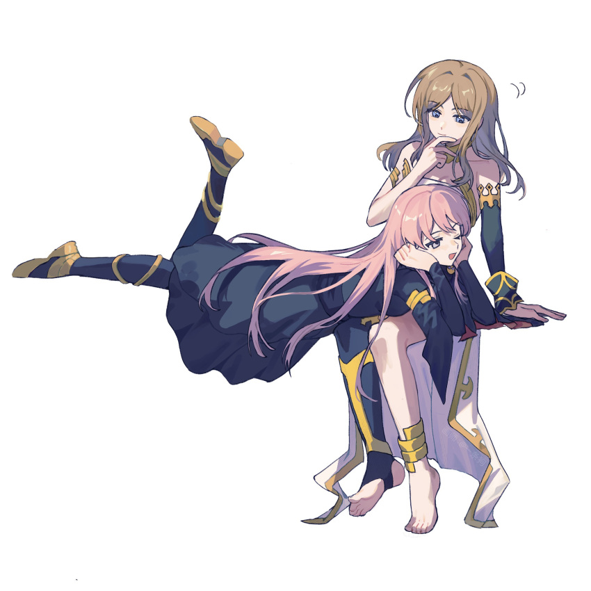 2girls, absurdres, anklet, artist_request, bang_dream!, bang_dream!_it's_mygo!!!!!, black_dress, black_pantyhose