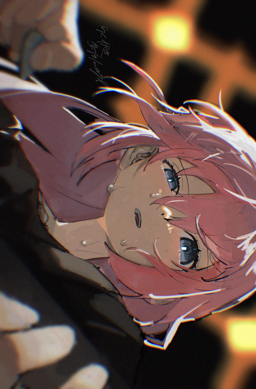 100387l, 1girl, absurdres, blue_eyes, bocchi_the_rock!, commentary, gotoh_hitori, hair_between_eyes